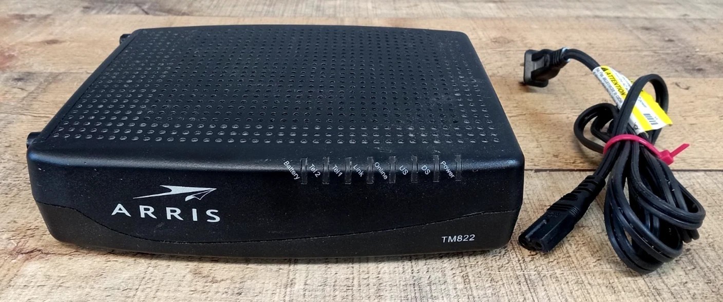 ARRIS TM822G P/N TM02DHD822 Telephony Modem – Black