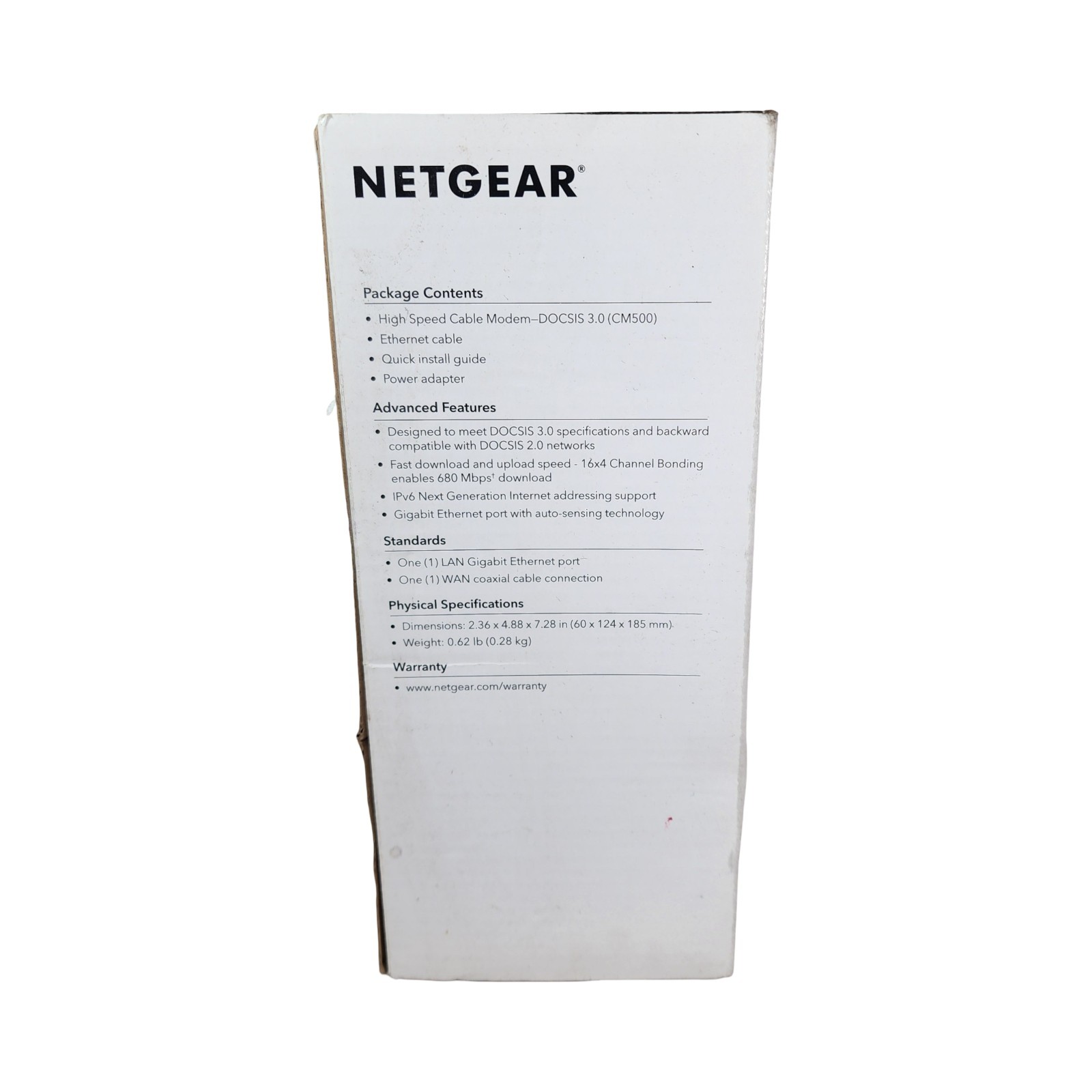 NETGEAR CM500 DOCSIS 3.0 Cable Modem 16×4 680Mbps