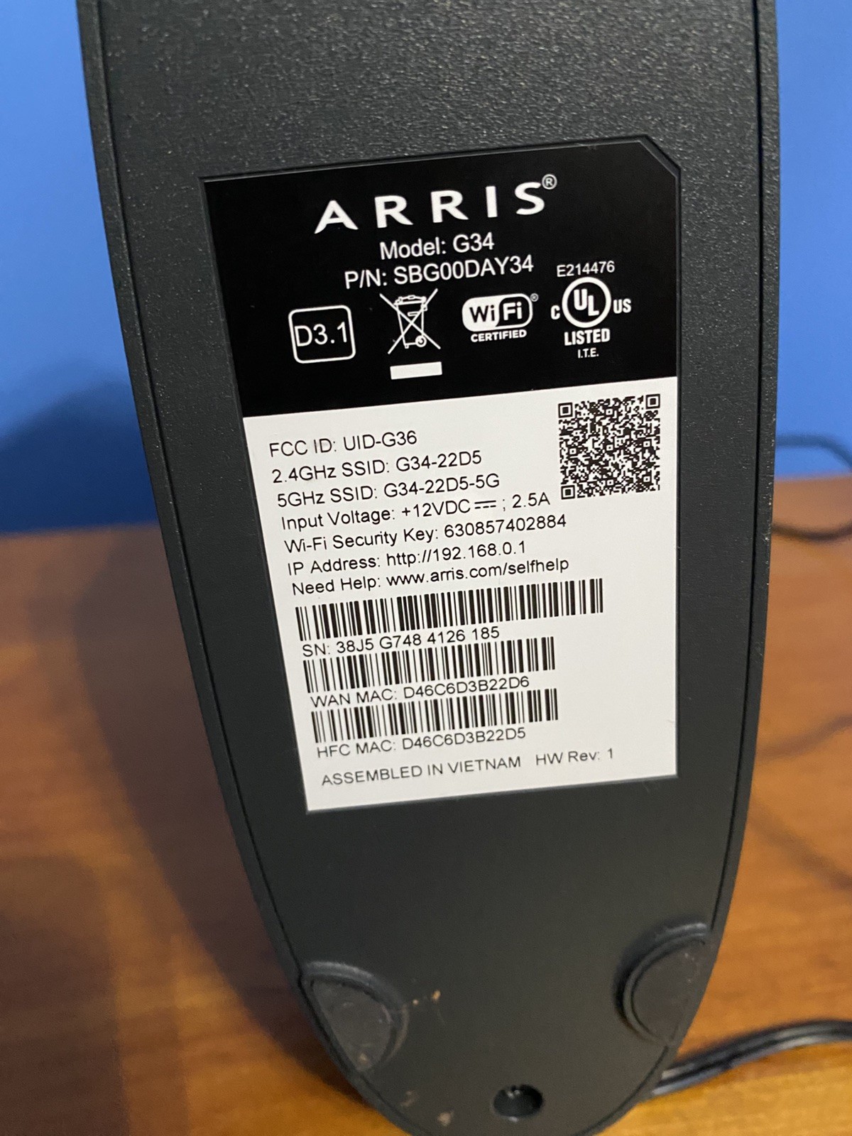 ARRIS Surfboard G34 DOCSIS 3.1 Wi-Fi 6 AX3000 Cable Modem Router Combo – OpenBox