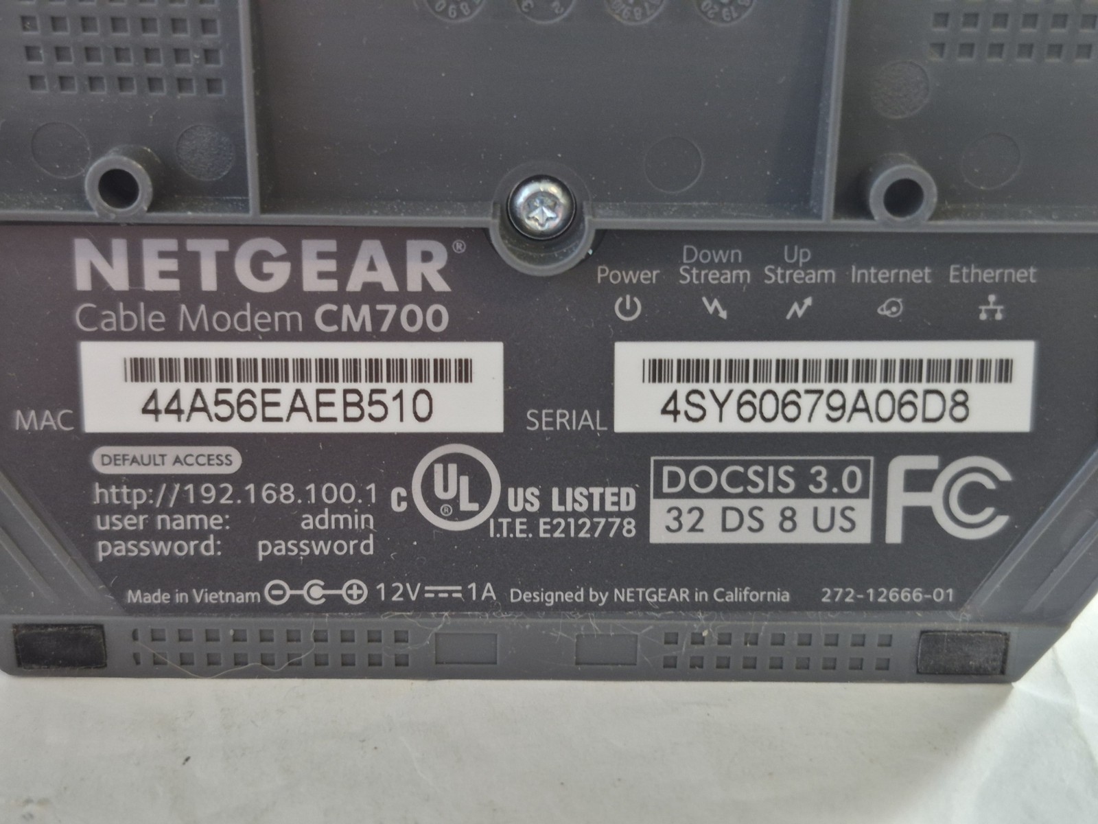 Netgear CM700 High Speed Cable Modem
