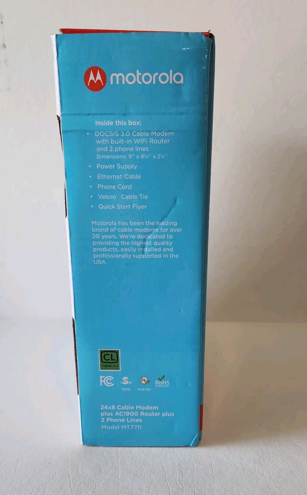 Motorola MT7711 24X8 Cable Modem and AC1900 Dual Band Wi-Fi Gigabit Router 2…