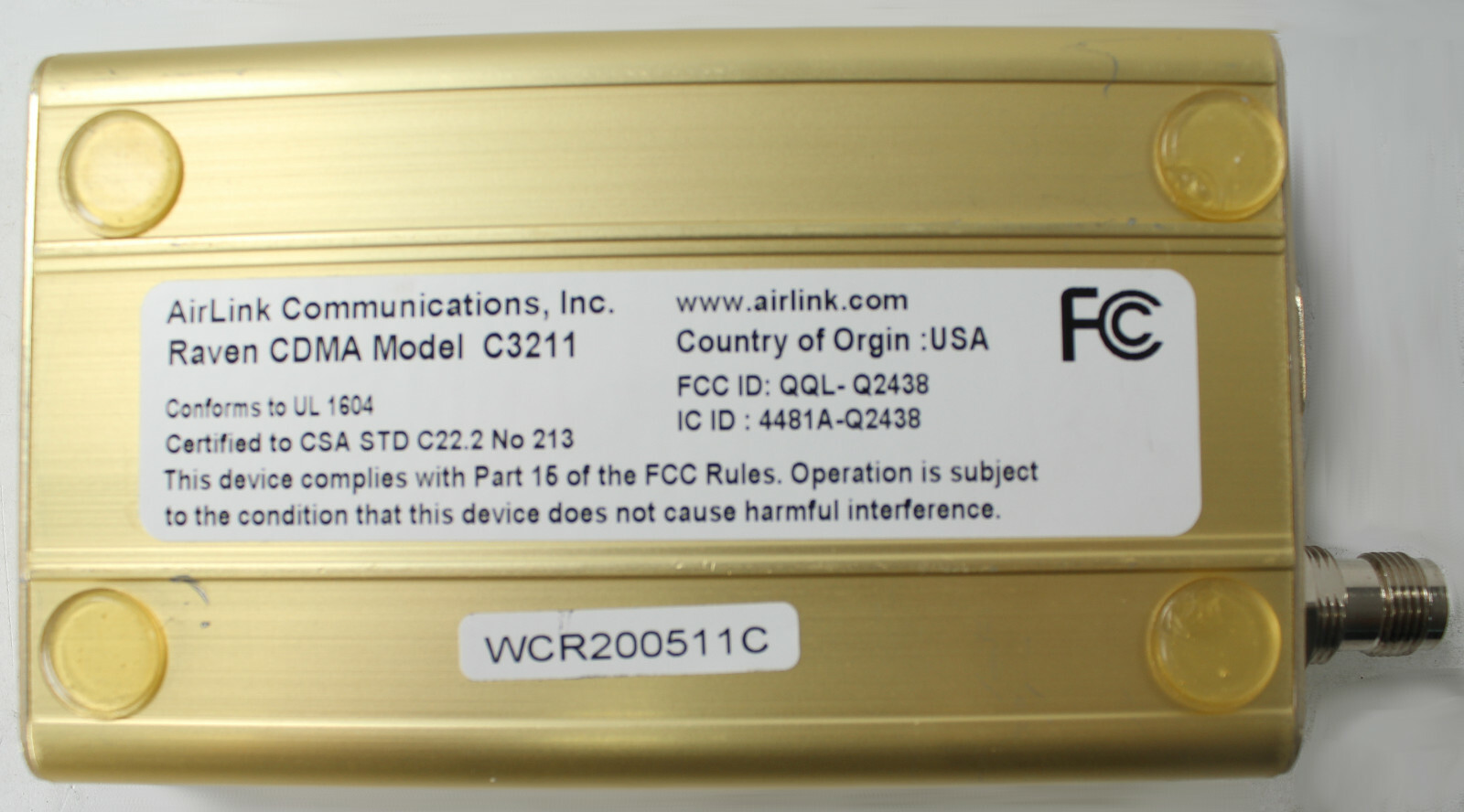 RAVEN CDMA C3211 AIRLINK CELLULAR MODEM FOR SURVEYING