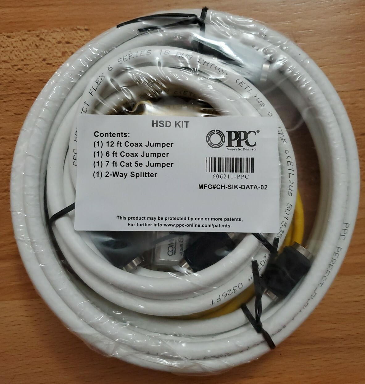 HSD Kit (1)12ft & (1)6ft Coax Jumpers (1)7ft Cat 5e Jumper (1)2 wayspliter