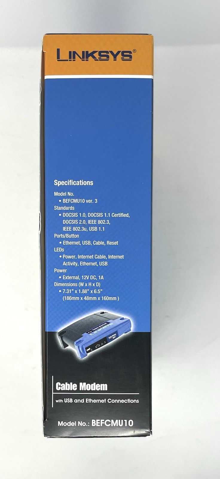 Linksys BEFCMU10 Cable Modem with USB and Ethernet Connections NIB