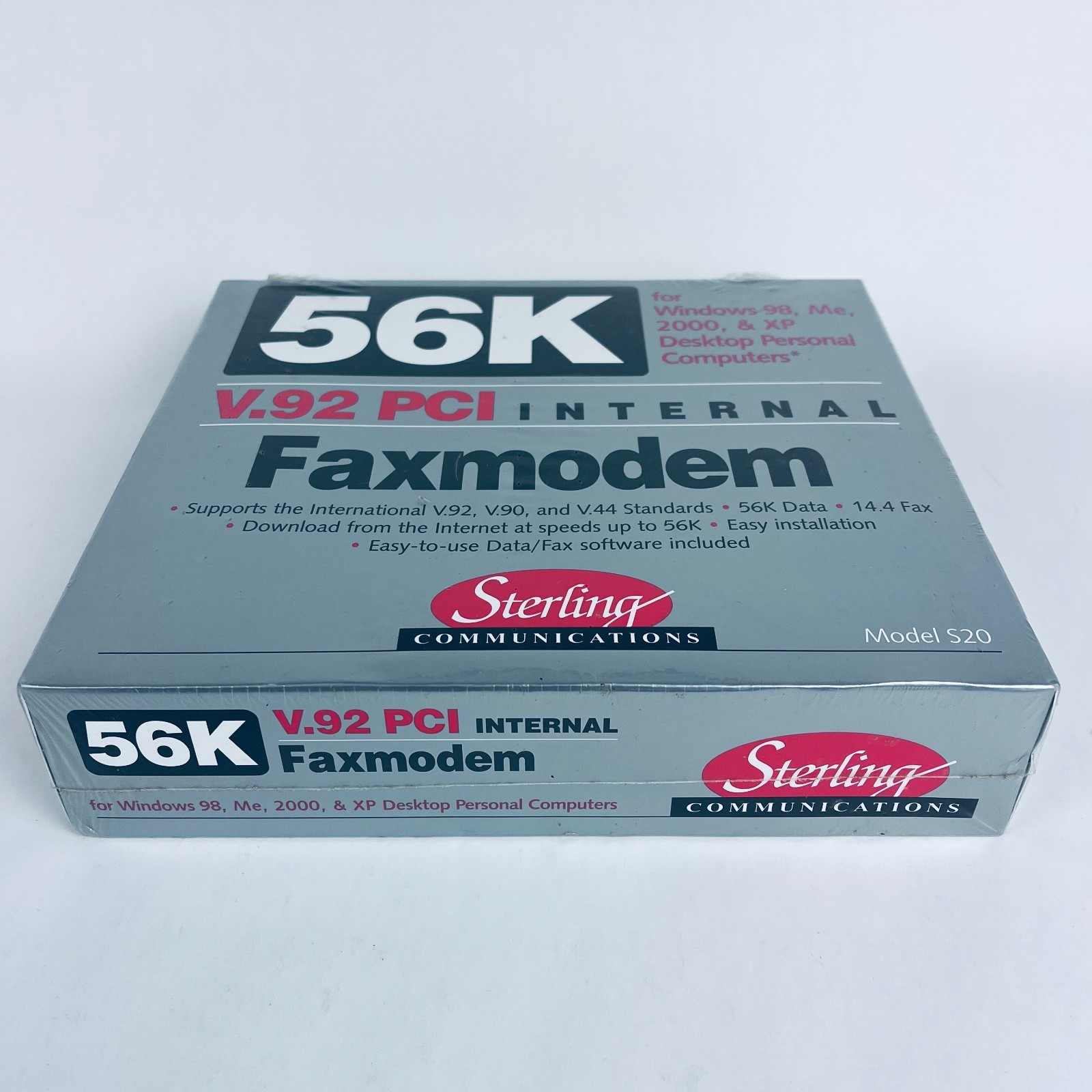 Sterling Model S20 56K FaxModem V.92 PCI Internal – New Factory Sealed Box