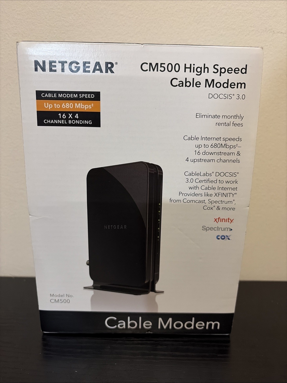 NETGEAR CM500 High Speed Cable Modem, DOCSIS 3.0 In Box
