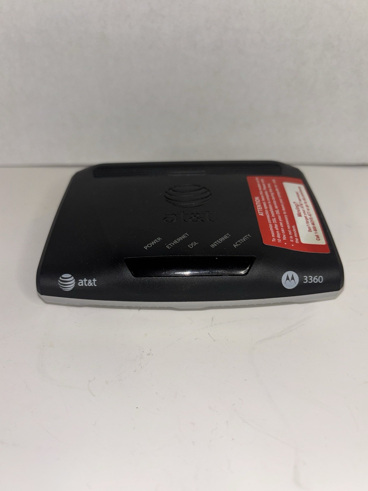 Motorola 3360 (581211-003-00) 24 Mbps DSL High Speed Modem No Cable Read Disc.