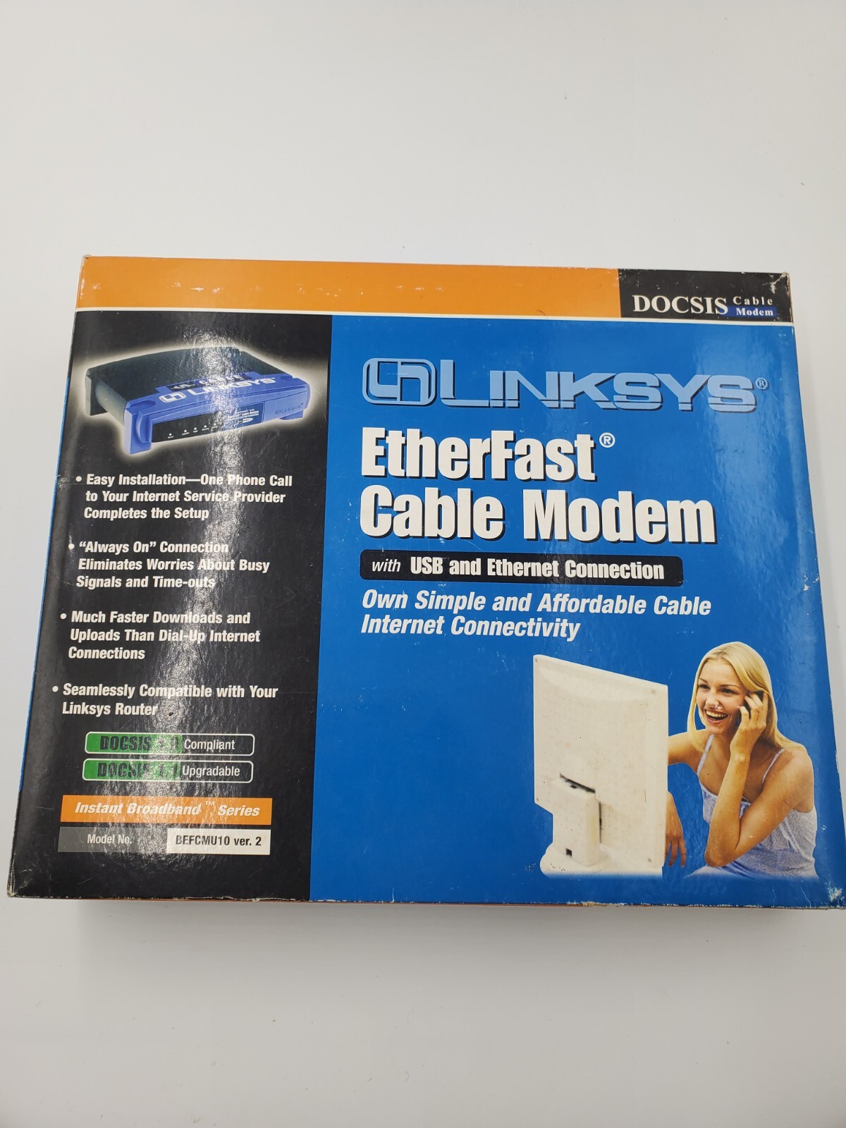 Linksys EtherFast Cable Modem with USB & Ethernet Connections (BEFCMU10 ver. 2)