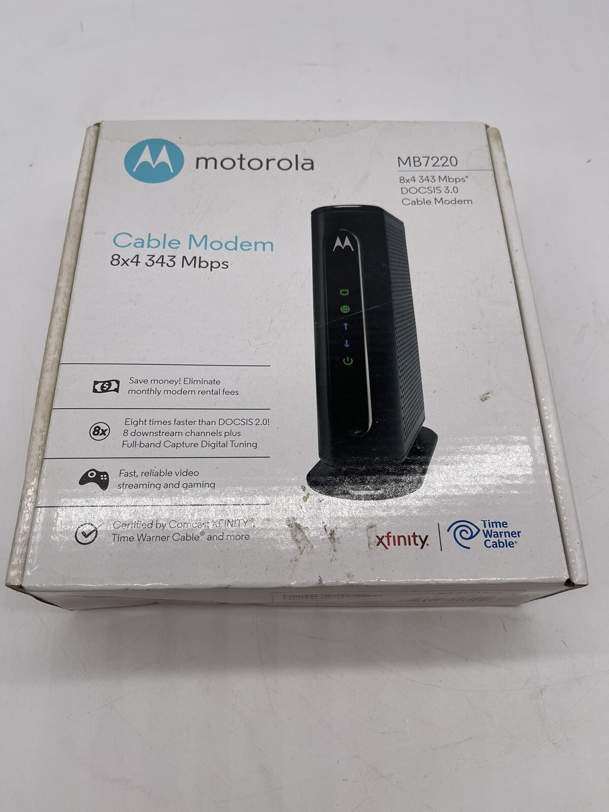 Motorola 8×4 Cable Modem, Model MB 7220, Docsis 3.0
