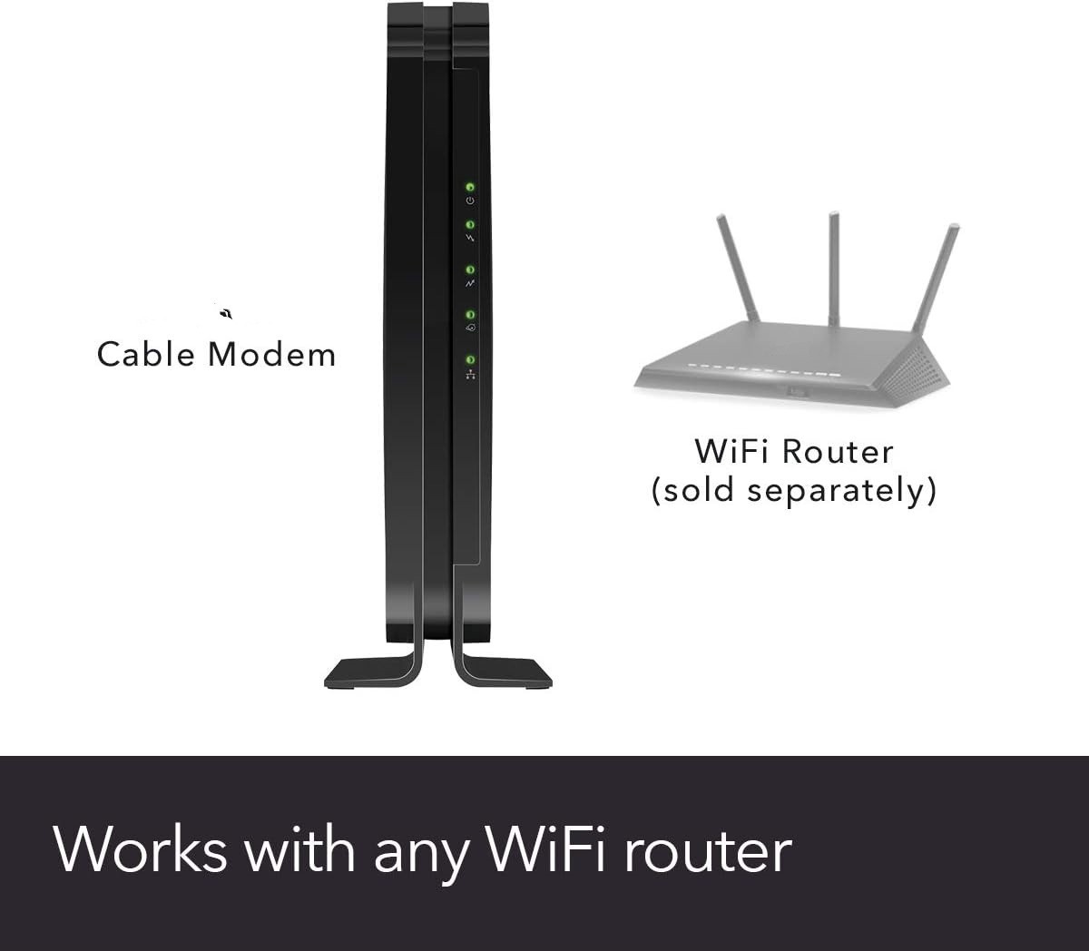 Módem de cable con cable para computadora personal de hasta 400 Mbps, negro NEW