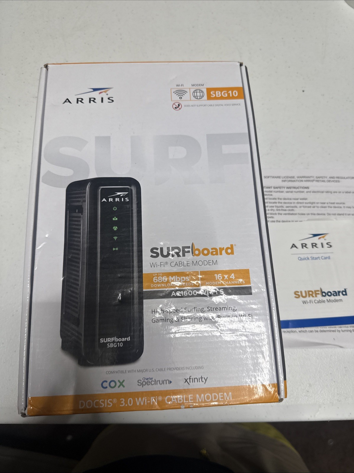 ARRIS SURFboard SBG10 DOCSIS 3.0 Cable Modem & AC1600 Wi-Fi (ONLY FOR PARTS)