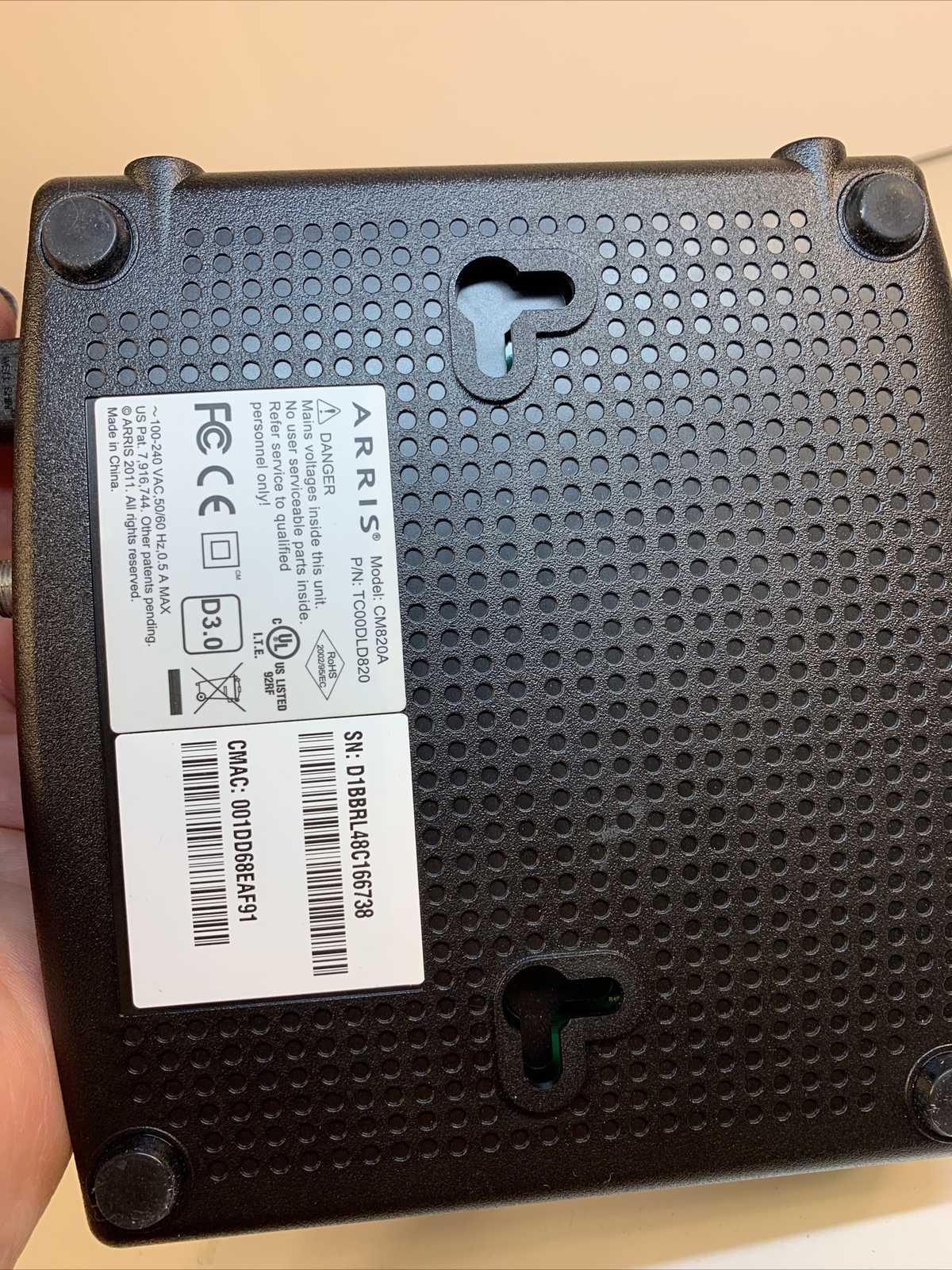 ARRIS CM820A DOCSIS 3.0 Cable Modem