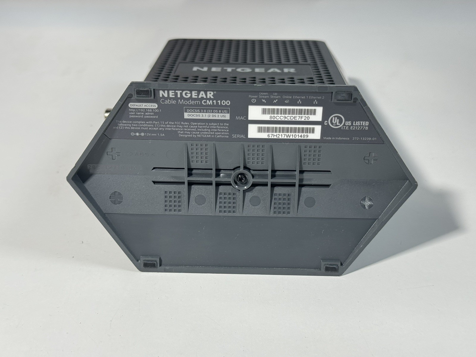 NETGEAR Nighthawk Multi-Gig Cable Modem CM1100- Power Cable – DOCSIS 3.1 – 1 GB