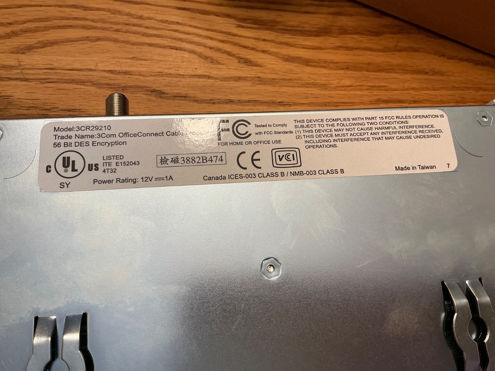 3 COM OFFICE CONNECT CABLE MODEM MODEL 3CR29210 REV AA NEW OPEN BOX