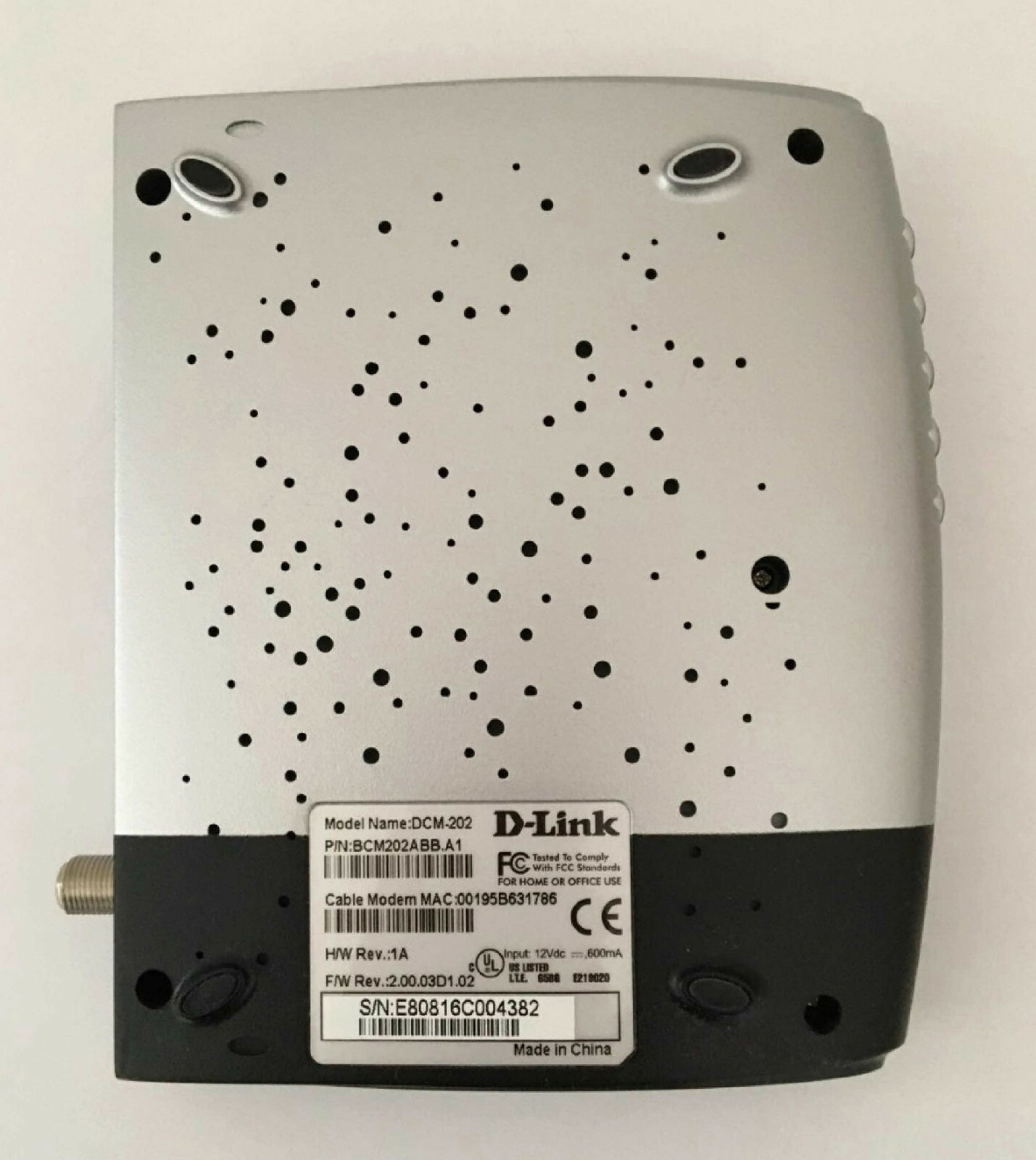 Cable Modem, D-Link DCM-202, Docsis 2.0, open box