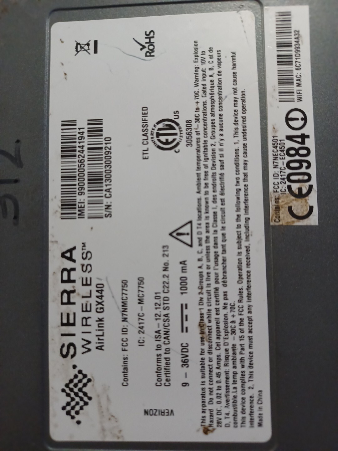 5x Sierra Wireless Airlink GX440, 4G LTE, Cellular Intelligent Gateway – Verizon
