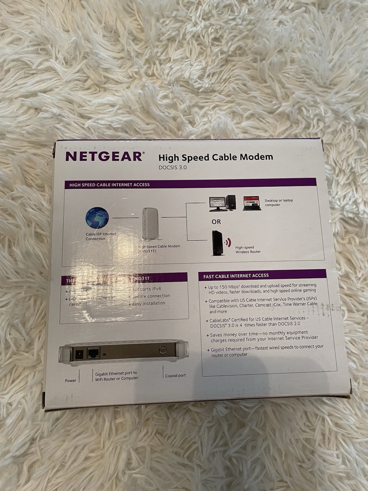 NETGEAR DOCSIS 3.0 – High Speed Cable Modem CMD31T