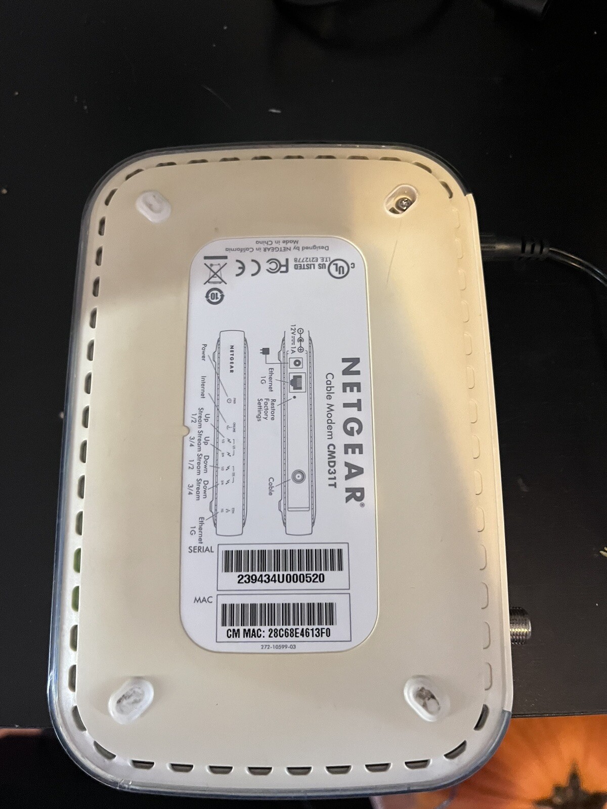 NETGEAR CMD31T Cable Modem And WGR614v10 Router