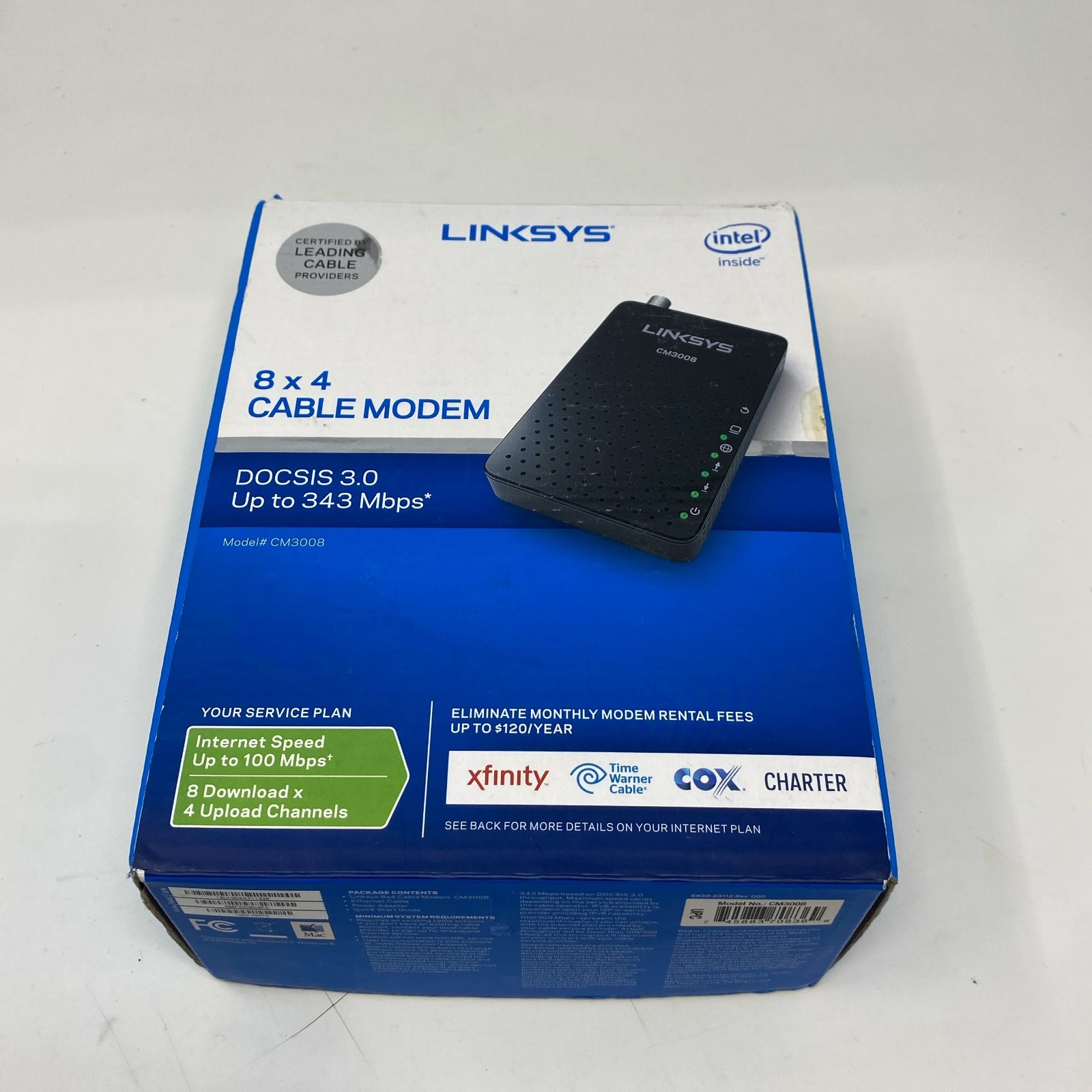 Linksys CM3008 DOCSIS 3.0 8×4 Cable Modem – Black