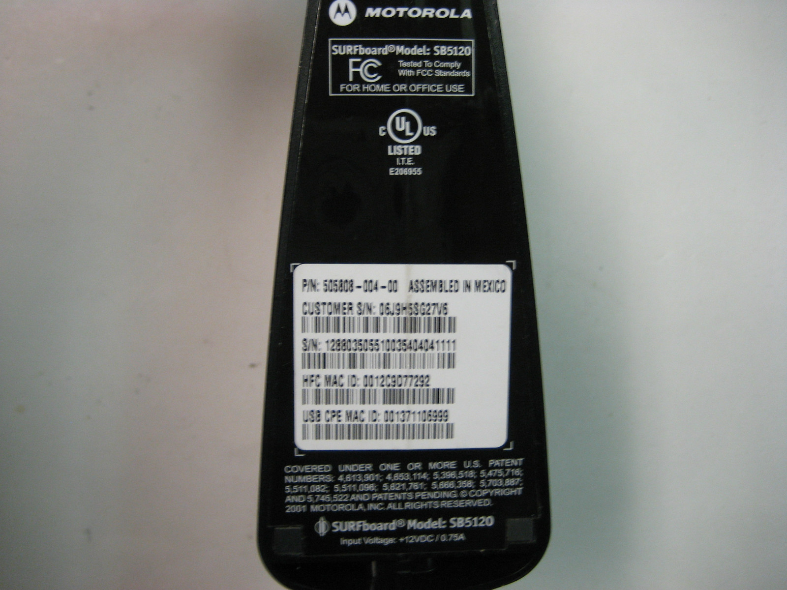 Motorola SURFboard SB5120 (SB5120) 38 Mbps Cable Modem