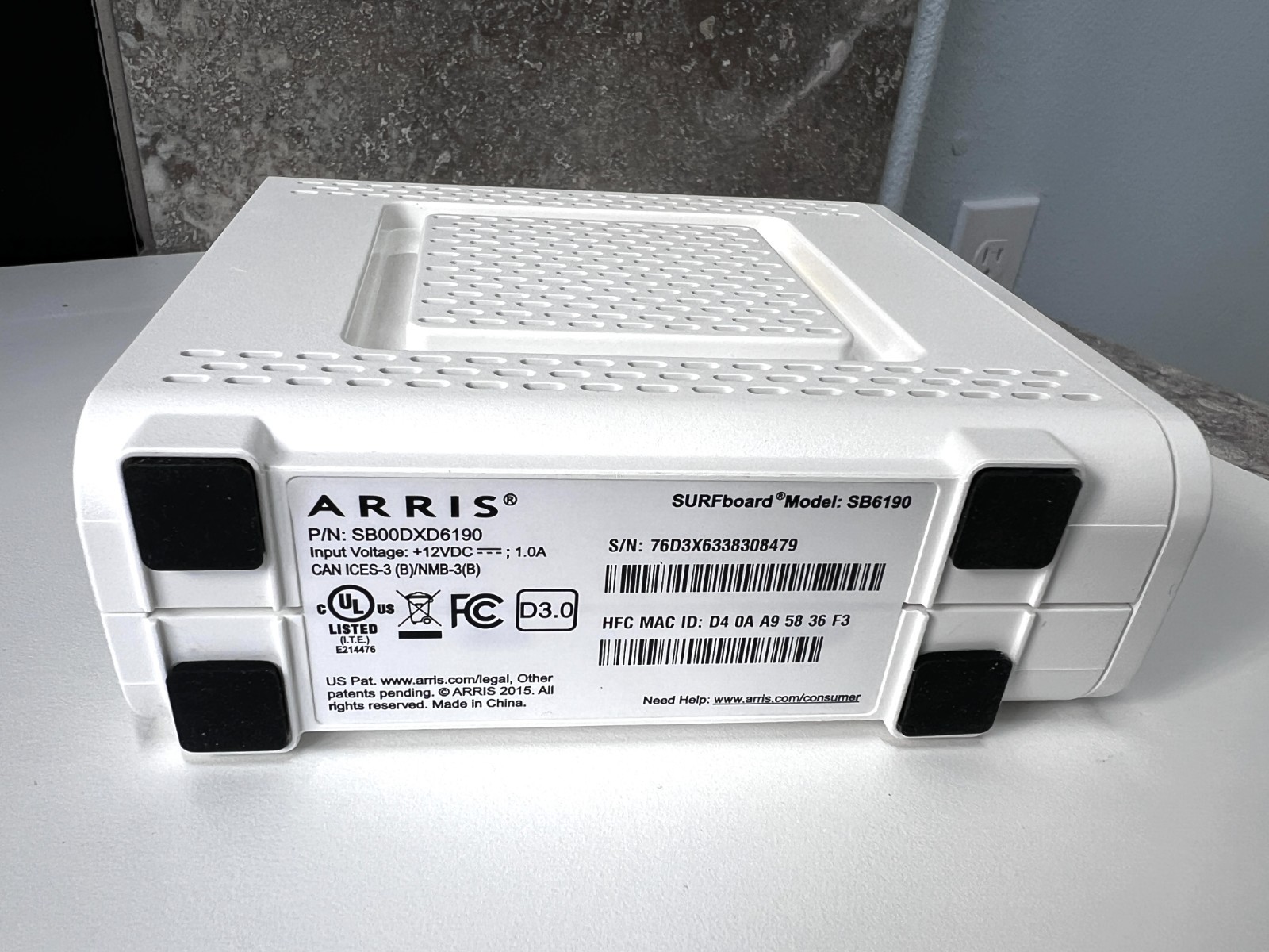 ARRIS SURFboard SB6190 DOCSIS 3.0 Cable Modem 32×8 1.4Gbps Gigabit