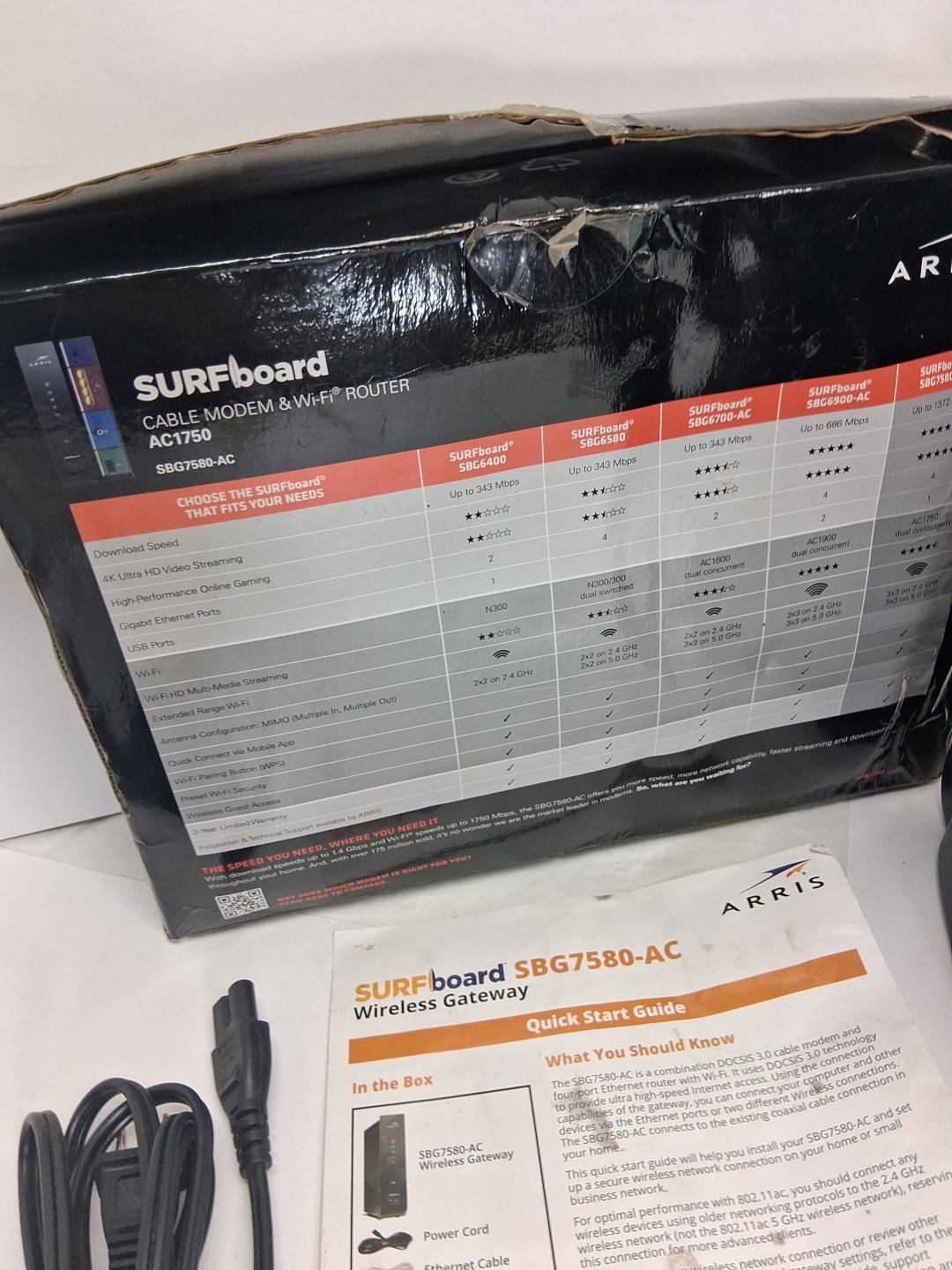 ARRIS SURFboard AC1750 Cable Modem WiFi Router Combo DOCSIS 3.0 Open Box