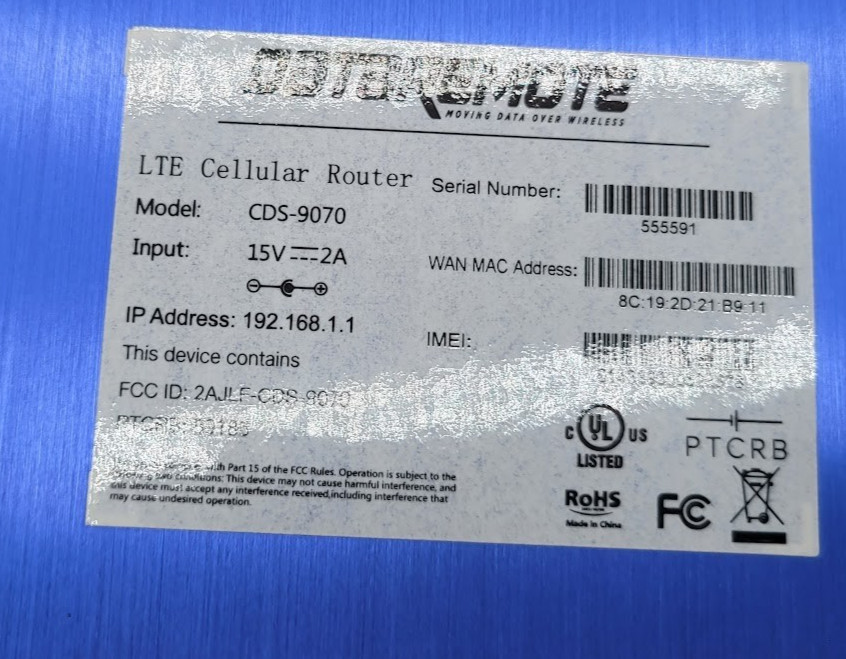 DATAREMOTE MOVING DATA OVER WIRELESS CDS-9070 ROUTER