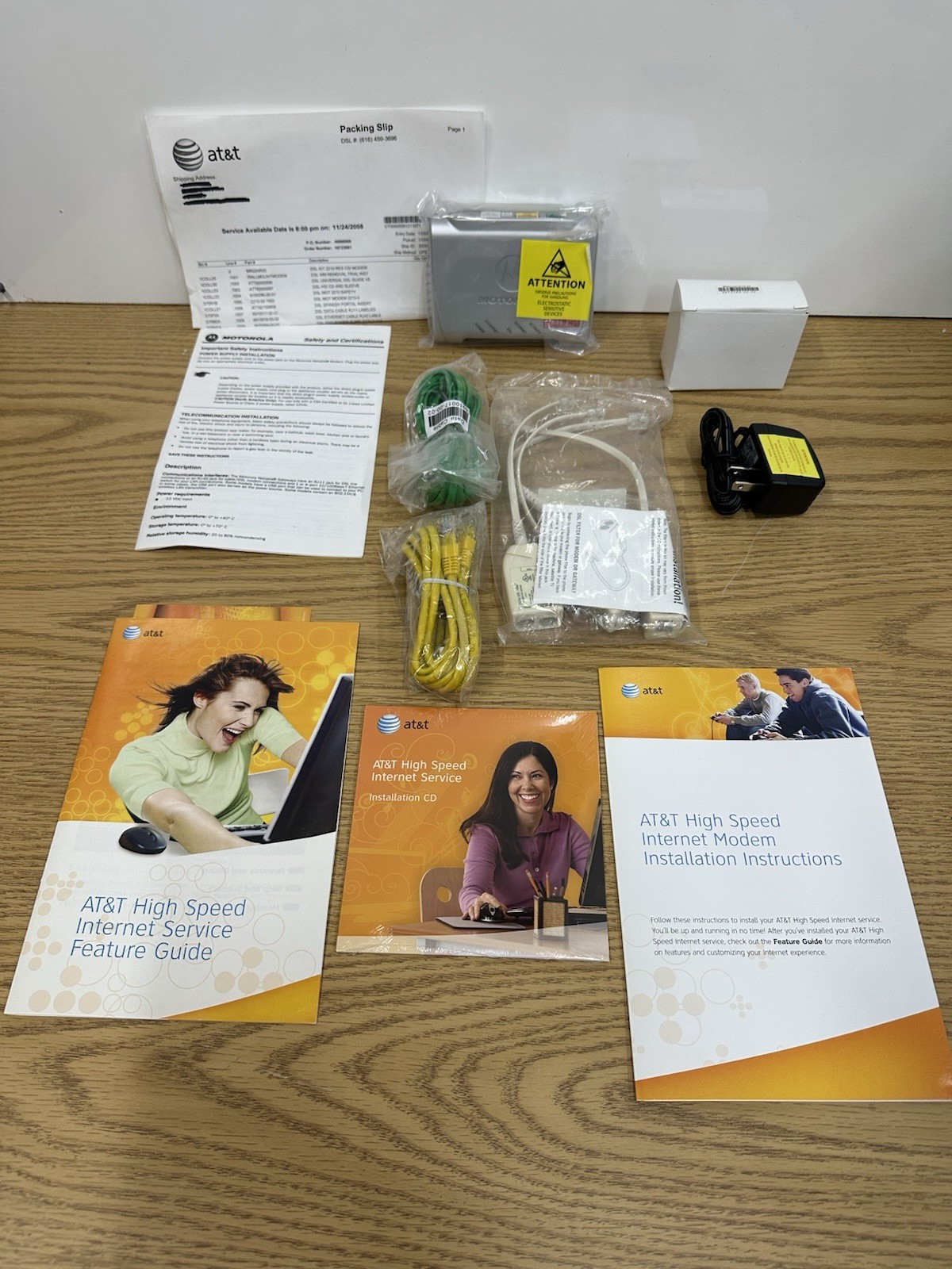 Motorola DSL Modem MSTATEA 2210 02 1022 ATT High Speed ethernet internet AT&T
