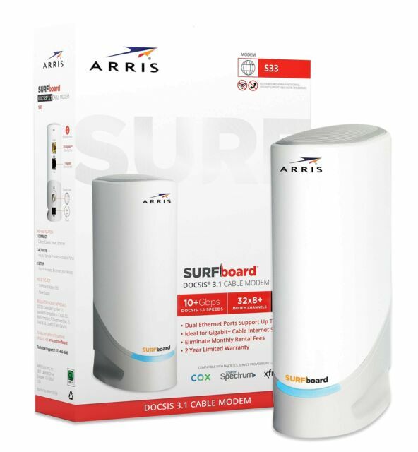 ARRIS – SURFboard S33 32 x 8 DOCSIS 3.1 Multi-Gig Cable Modem with 2.5 Gbps ETH