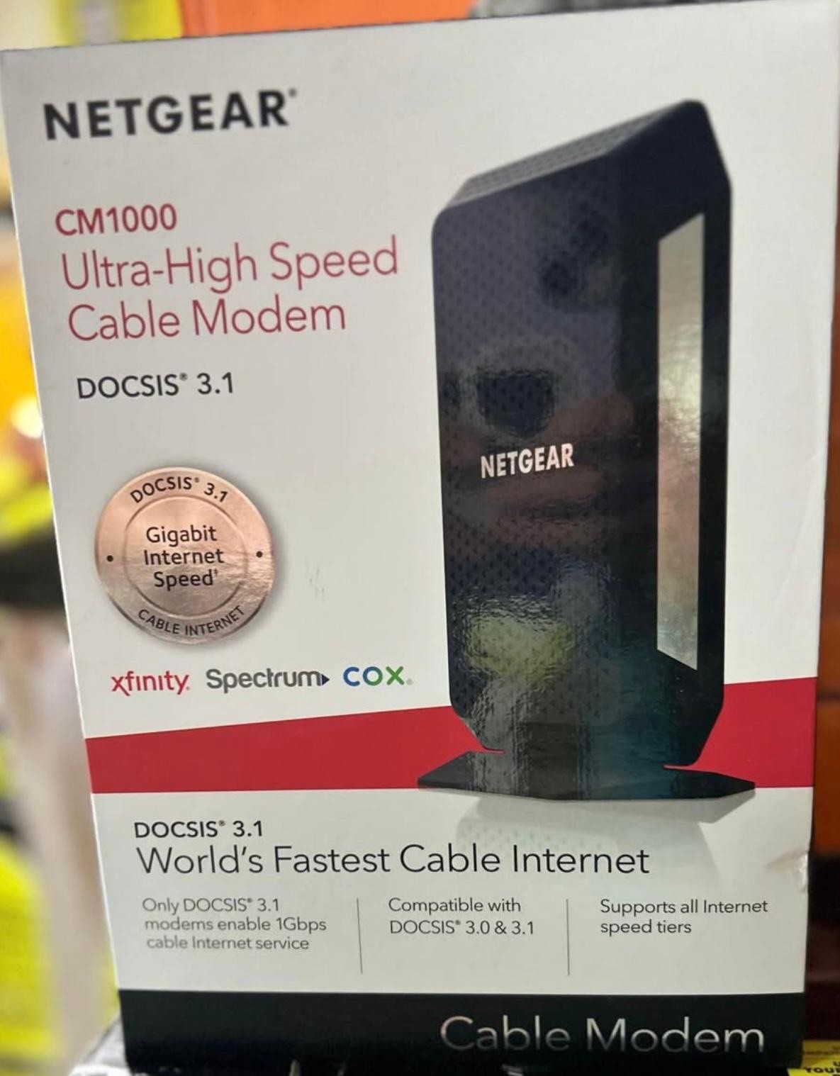NETGEAR CM1000 Wired-Ethernet (RJ-45) Cable – CM1000100NAS (Black)