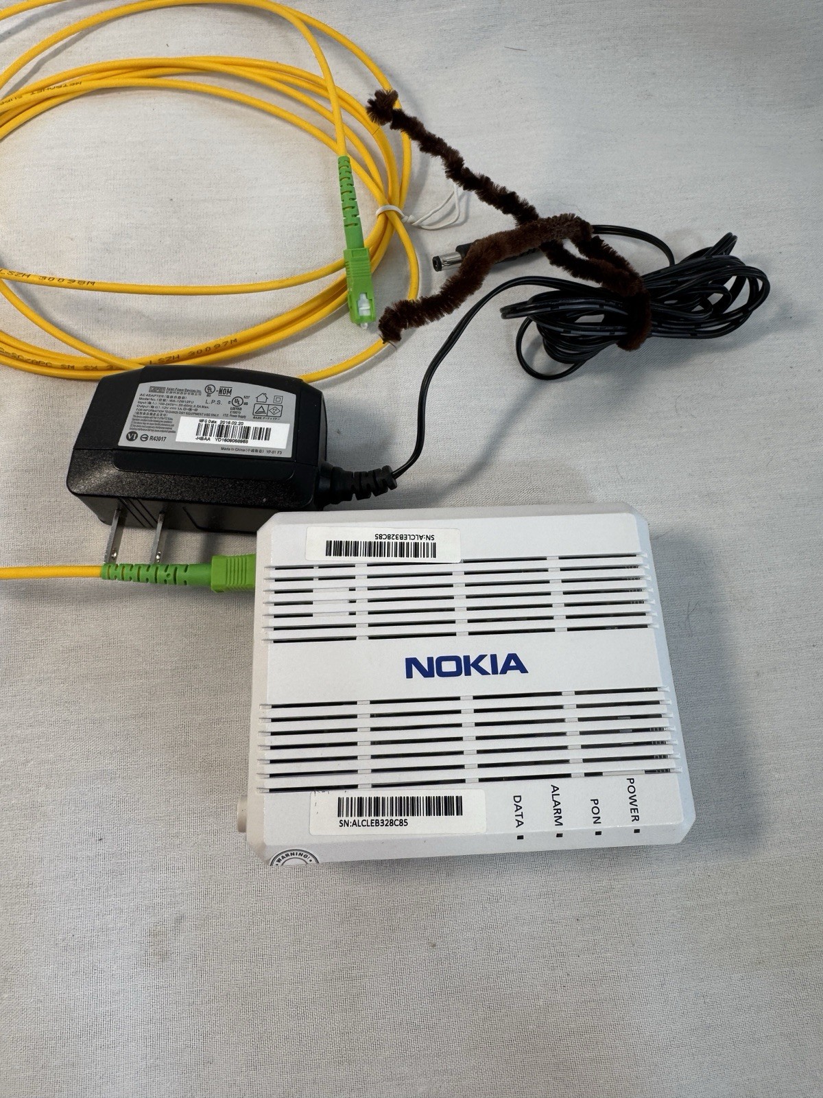 Nokia Intertek Fiber Optix Ethernet Network Terminal ONT MODEM G-010G-A