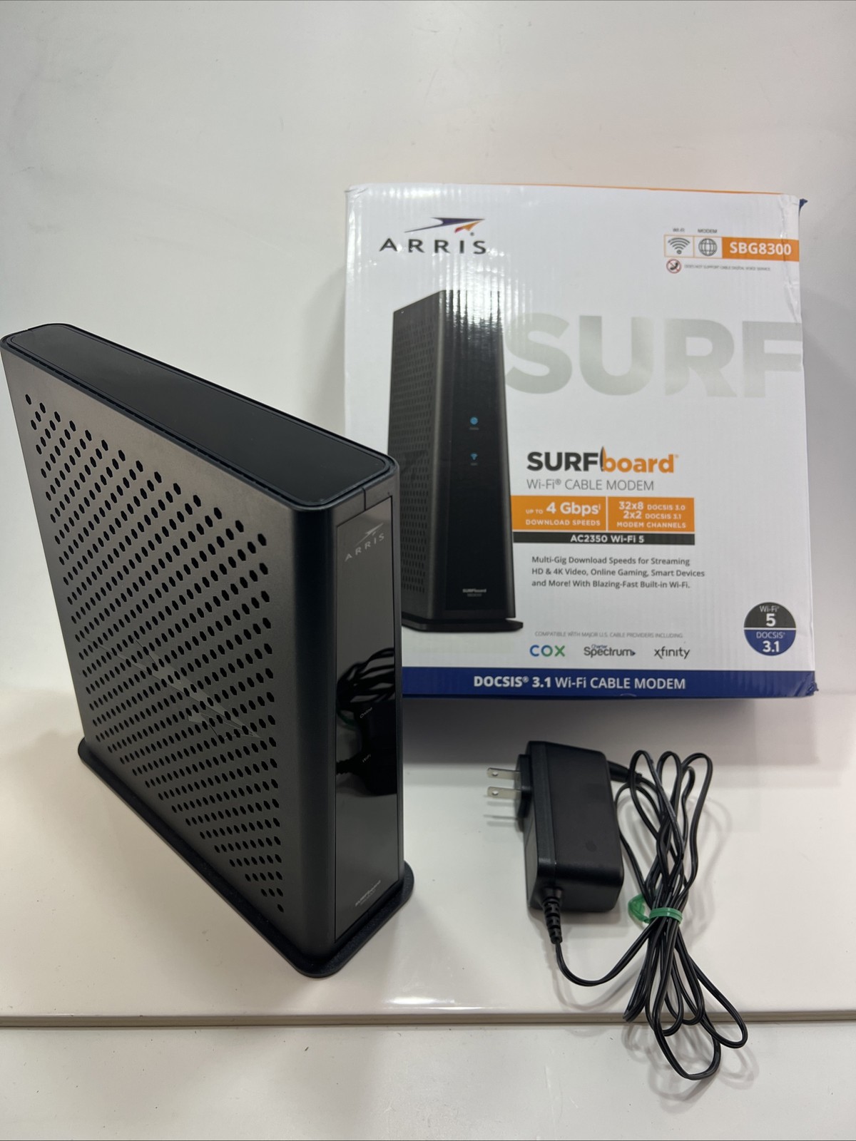 ARRIS SURFboard WiFi Cable Modem, SBG8300, DOCSIS 3.1, AC2450 Wi-Fi 5