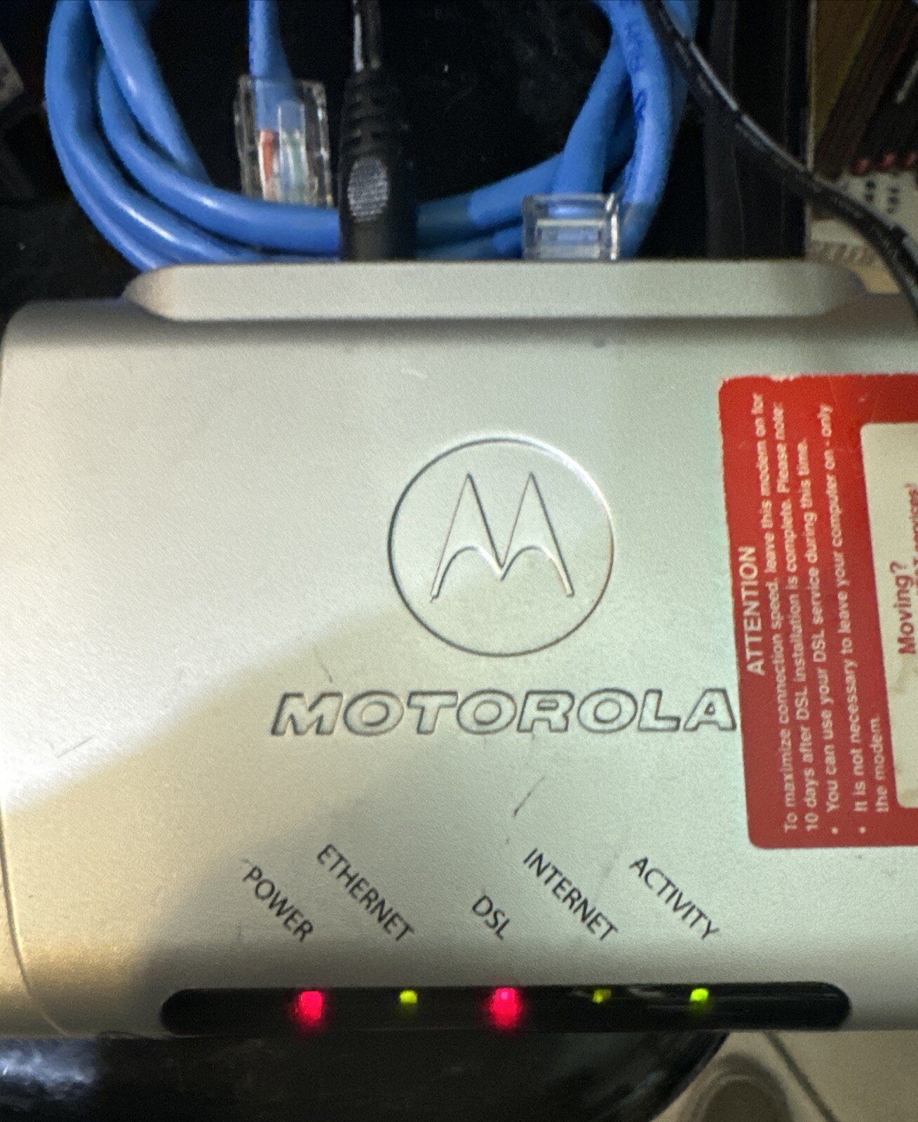 Motorola Genuine W2210-02-1022 High Speed Internet Modem w/DSL Filter