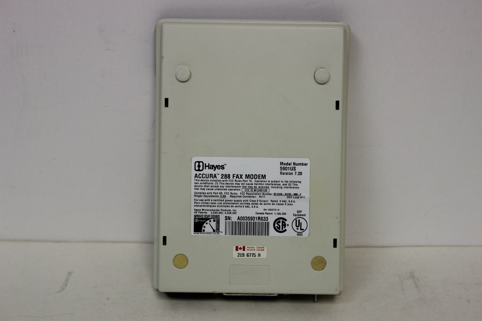 HAYES 5901US ACCURA 288 FAX MODEM ACCURA 288 V.34+FAX MODEM WITH WARRANTY