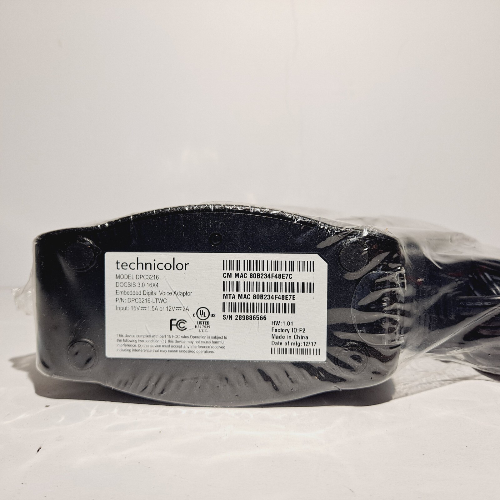 Technicolor Modem Model DPC3216 Embedded Digital Voice Adapter