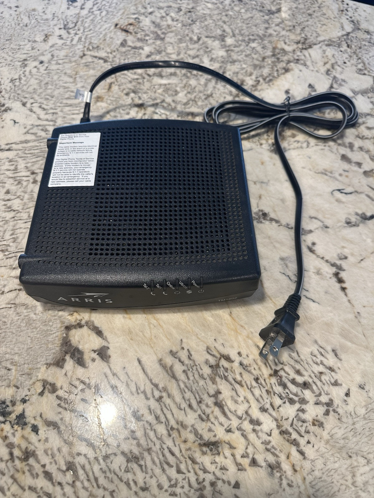 Arris TM1602A Docsis 3.0 Telephony Cable Modem Router