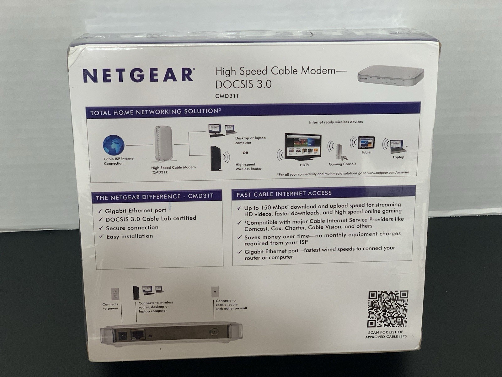 Netgear CMD31T High-Speed Cable Modem DOCSIS 3.0 Brand New