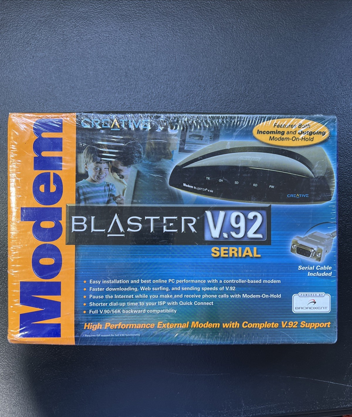 Creative Modem Blaster V.92 Serial External 56K Dial-Up Modem Retro PC NEW