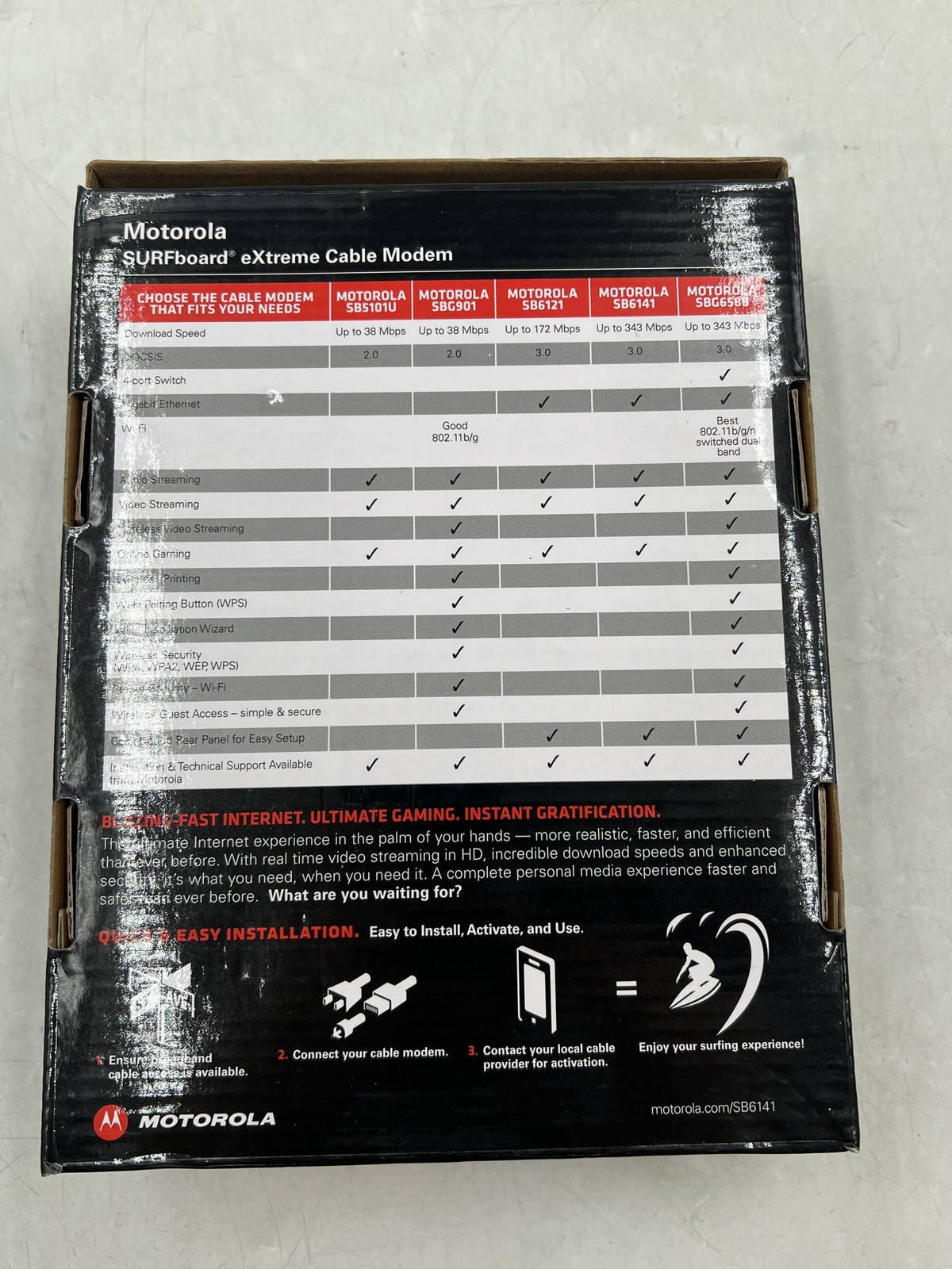 Arris Motorola SURFboard eXtreme Cable Modem SB6141 White Free Shipping