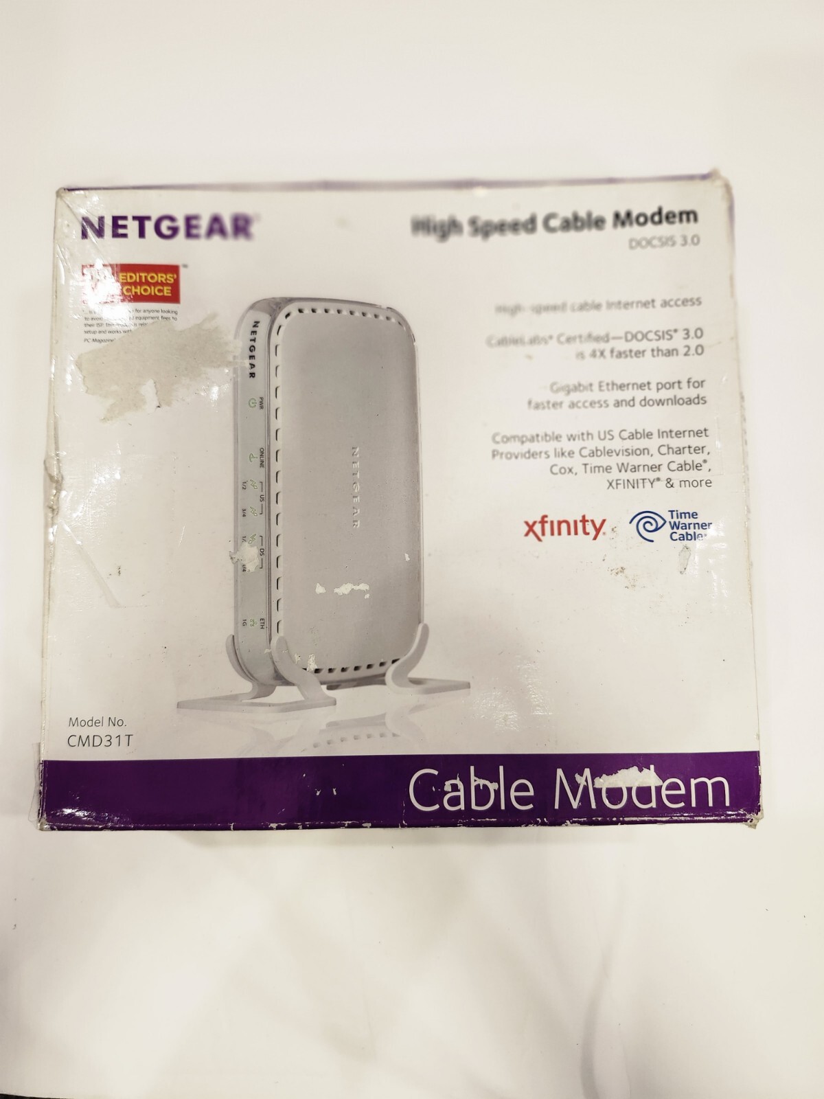 NETGEAR High Speed Cable Modem DOCIS 3.0 Model #CMD31T-100NAS UPIN 606449057263