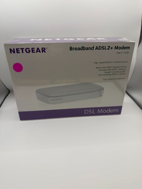 Netgear Broadband ADSL2+ Modem – DM111PSP with Power Supply In Box New Sealed)