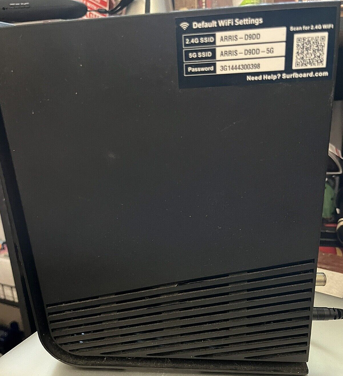 ARRIS 2.4 GHz Cable Modem Model SBG6950AC2 Intel Inside with Adaptor