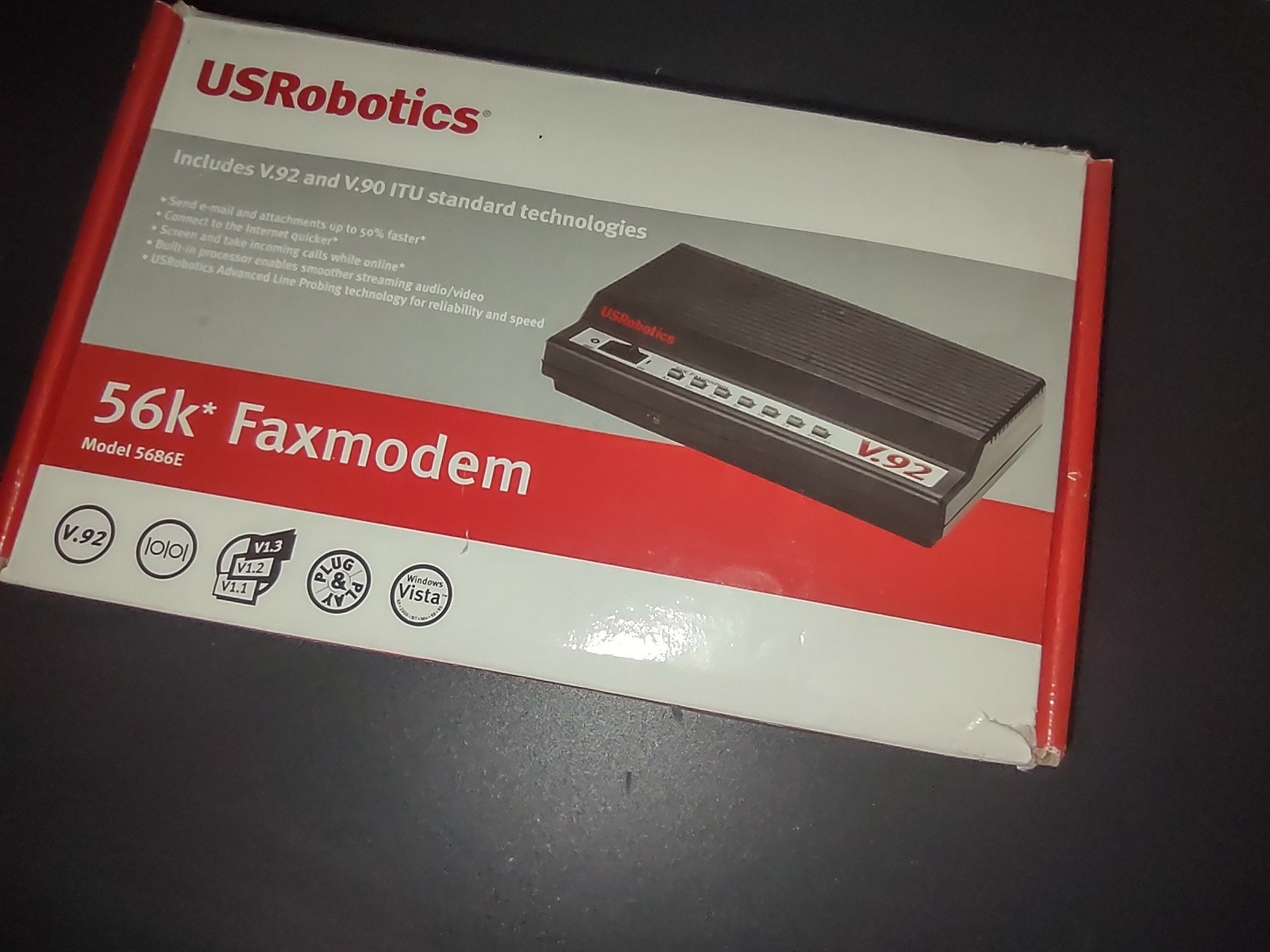 US Robotics 5686E 56K FaxModem V.92 And V.90 Technologies Unused