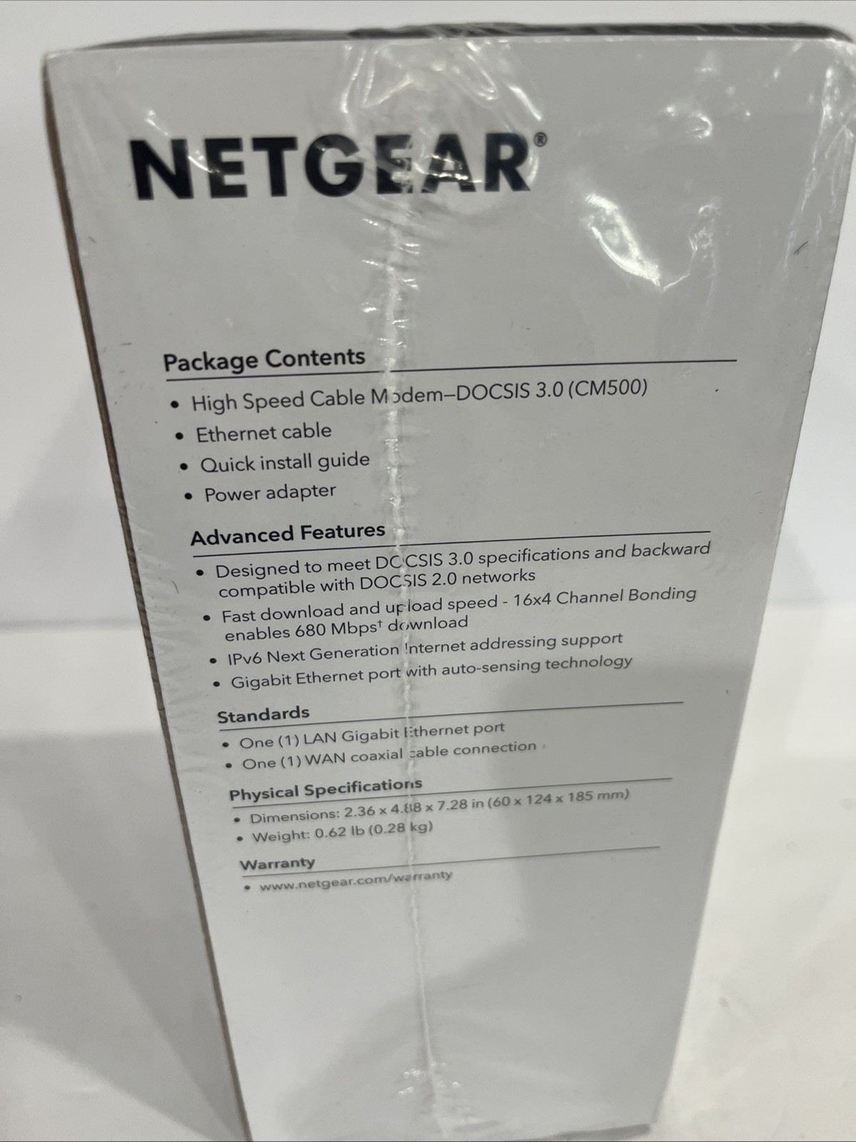 Netgear High Speed Cable Modem CM500 DOCSIS 3.0 Xfinity Cox Spectrum Comcast NEW
