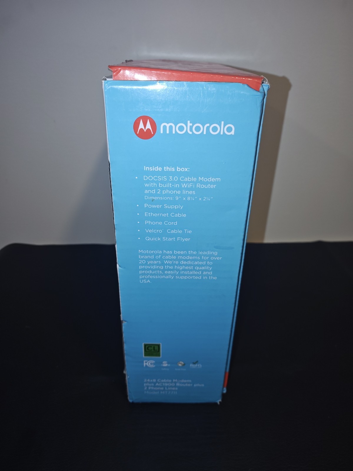 As-is Motorola MT7711 24×8 Modem Router Two Phone Ports DOCSIS 3.0 Dual Band