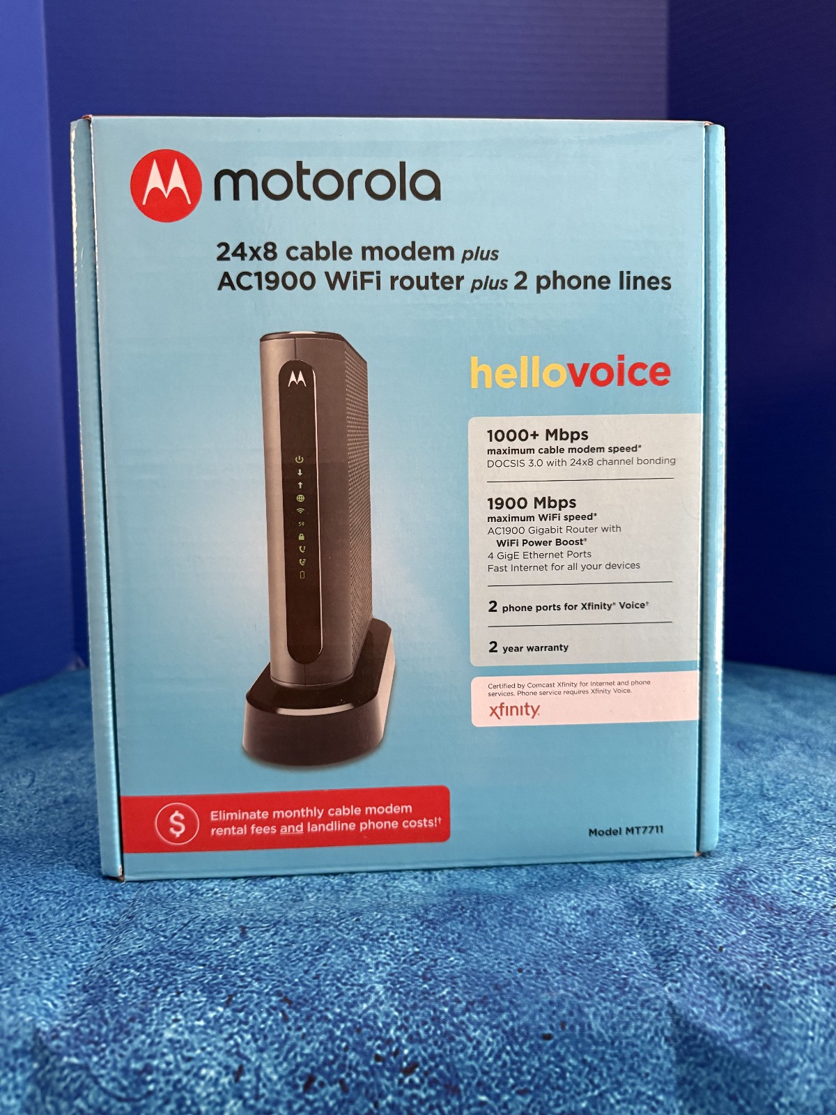 Motorola MT7711 24×8 Cable Modem plus AC1900 WiFi Router