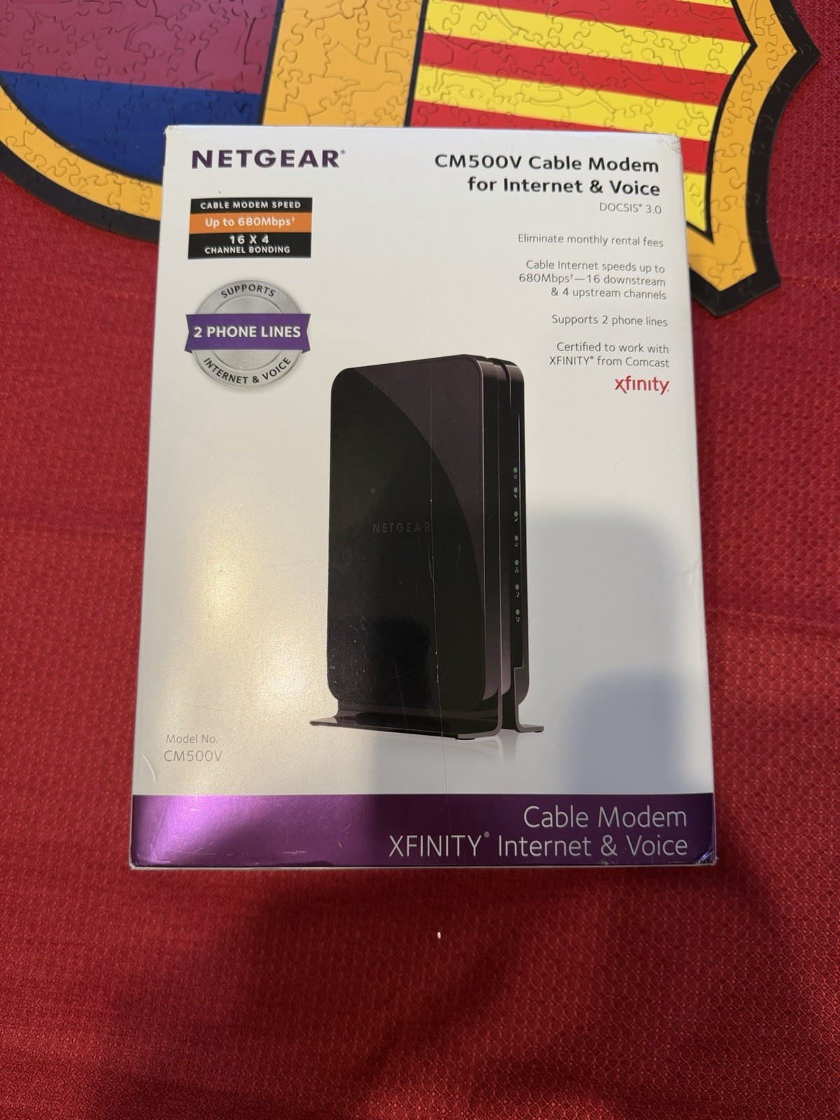 NETGEAR CM500V DOCSIS 3.0 Cable Modem Xfinity Internet Voice 2 Phone Ports