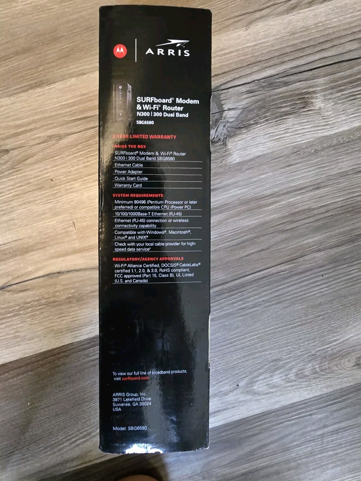 Motorola Arris SURFboard Modem & WiFi Router SBG6580 N300 Dual Band New Open Box