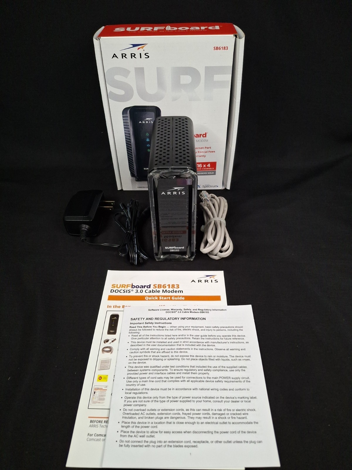 Arris Surfboard SB6183 Cable Modem 686 mbps Internet Xfinity 16×4 Docsis 3.0