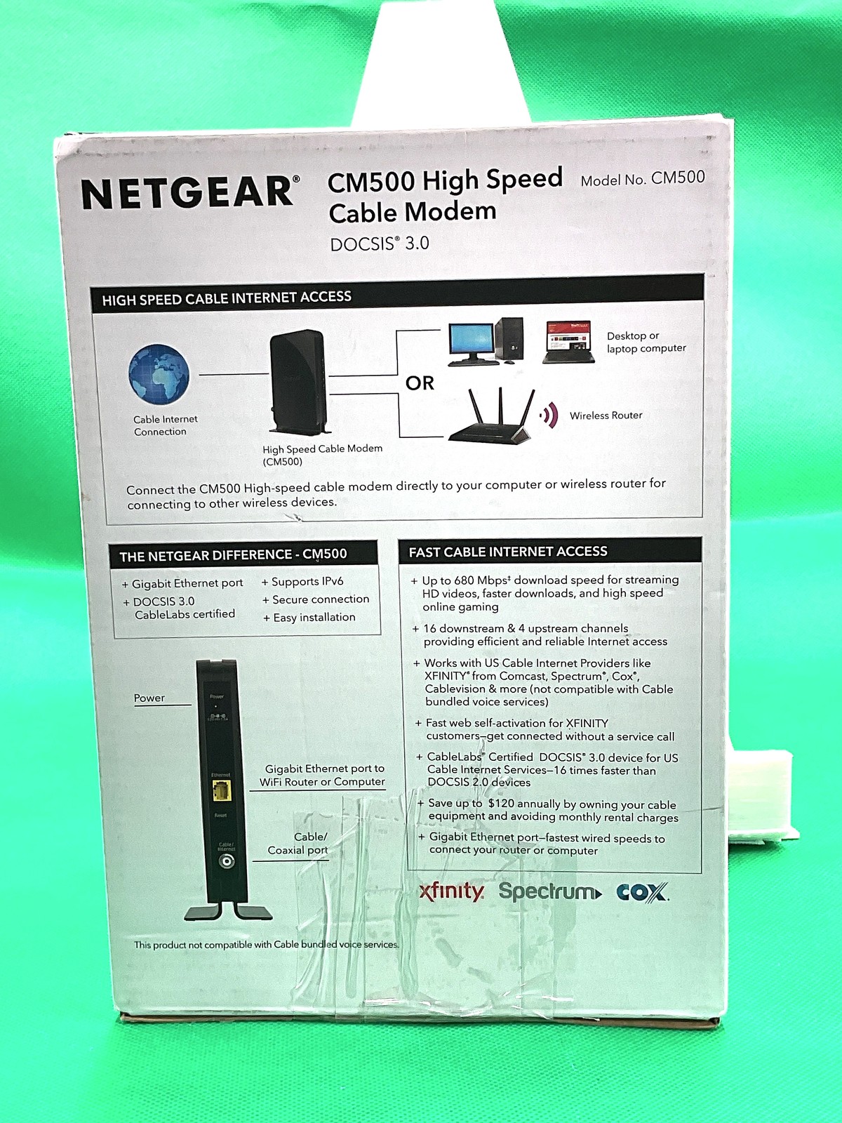 Netgear CM500 High Speed Cable Modem DOCSIS 3.0 New